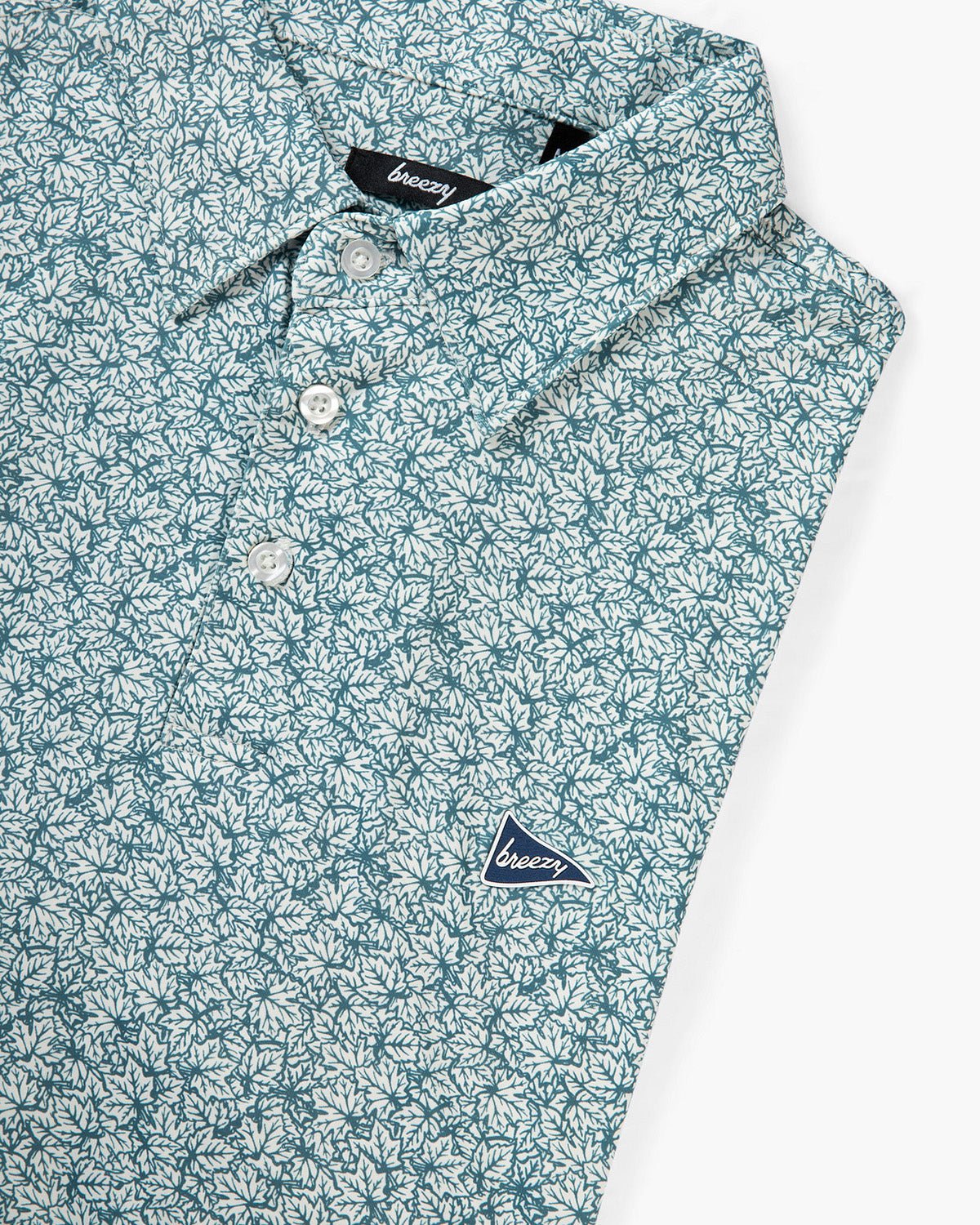 The Raking Leaves Sea Green Polo - Breezy Golf